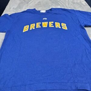Milwaukee Brewers Ryan Braun #8 Majestic Graphic Shirt Youth L